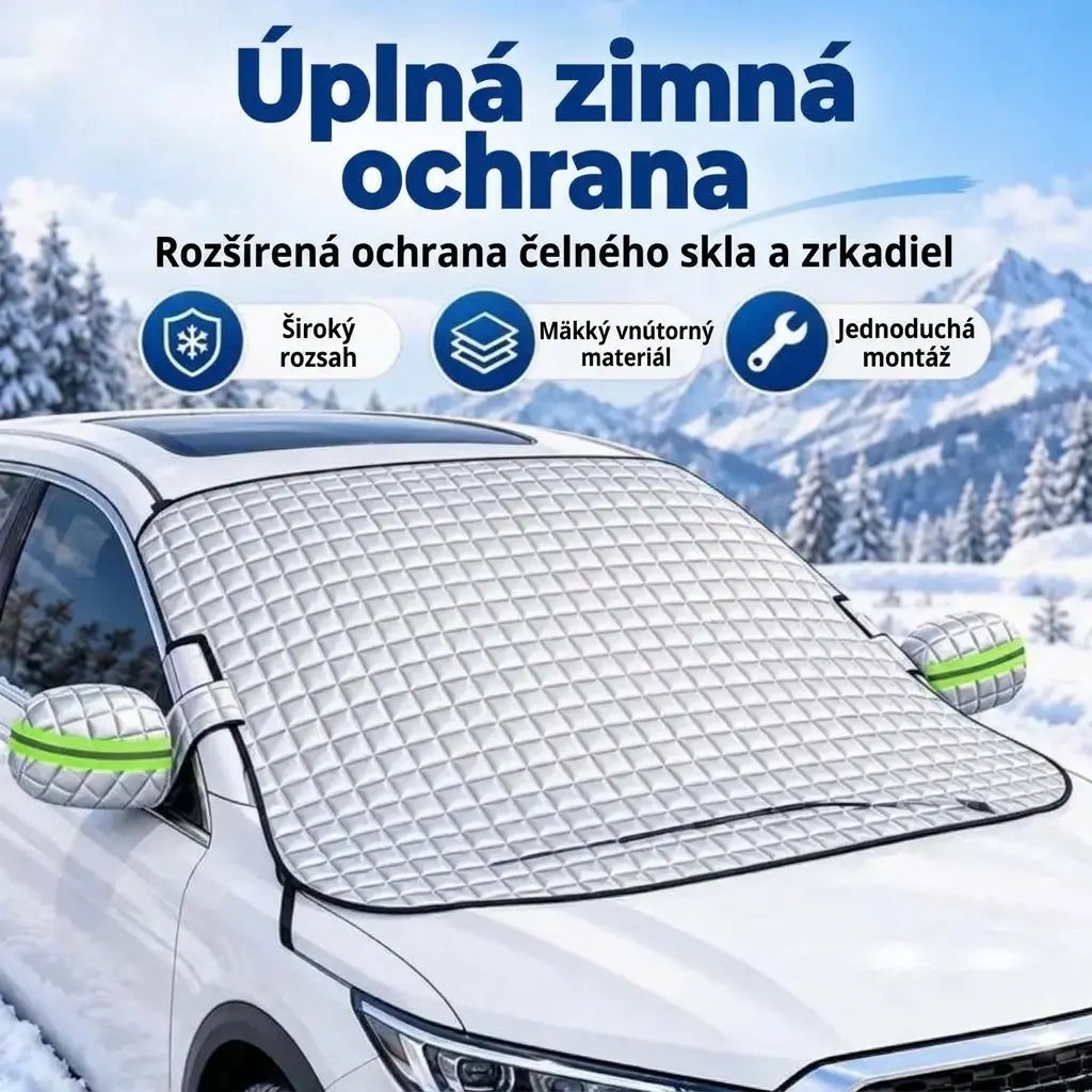 Kryt na čelné sklo auta – ochrana pred snehom a slnkom, univerzálny, hrubý, zakrýva polovicu kapoty