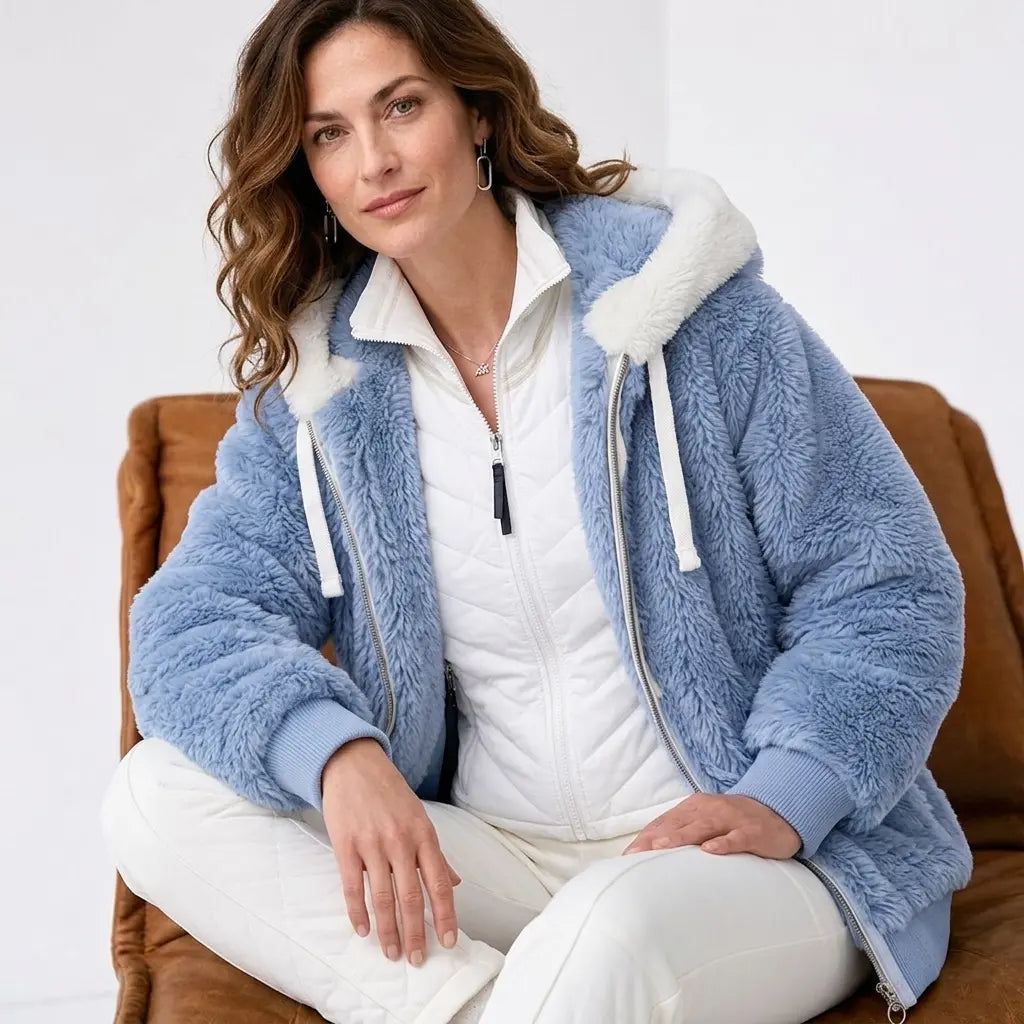 ☃️Limitovaná zľava 39%❄️【S-5XL】Dámska bunda 2026 s kontrastnými pruhmi z hustého plyšu