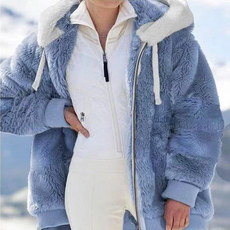 ☃️Limitovaná zľava 39%❄️【S-5XL】Dámska bunda 2026 s kontrastnými pruhmi z hustého plyšu