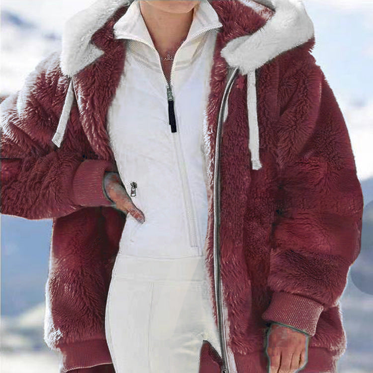 ☃️Limitovaná zľava 39%❄️【S-5XL】Dámska bunda 2026 s kontrastnými pruhmi z hustého plyšu