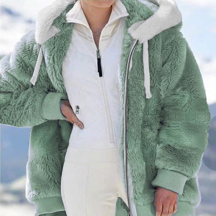 ☃️Limitovaná zľava 39%❄️【S-5XL】Dámska bunda 2026 s kontrastnými pruhmi z hustého plyšu