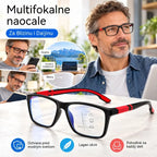 Nové, moderné multifokálne okuliare na čítanie v športovom štýle: protišmykové, fotochromatické okuliare určené pre starších dospelých, vhodné na videnie do blízka aj do diaľky.
