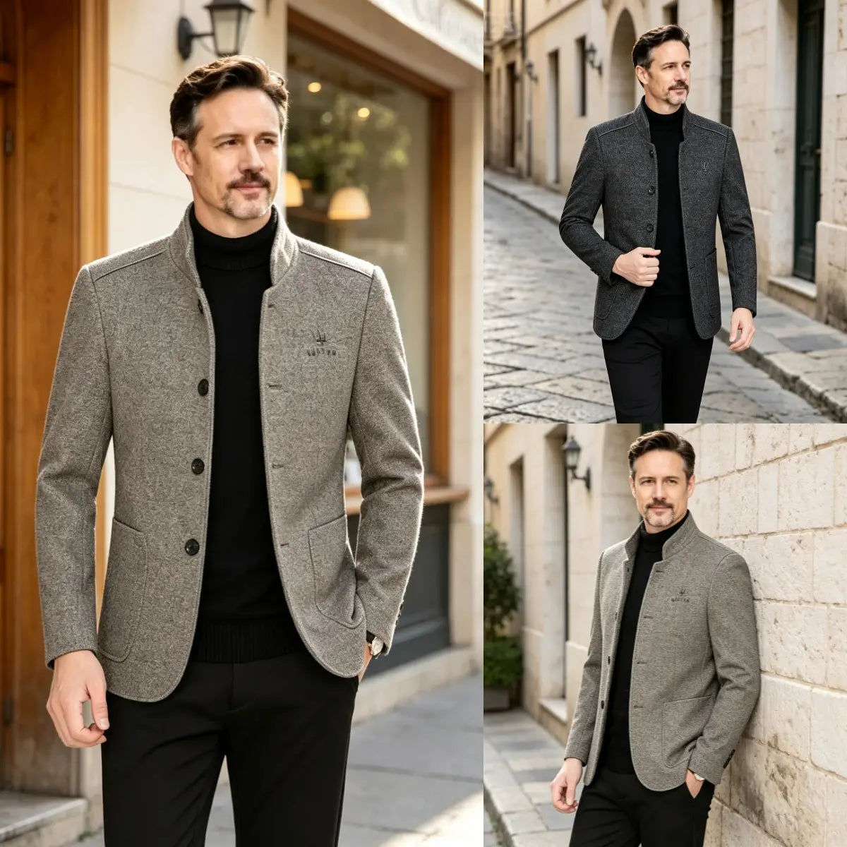 【M–4XL】hrubý pánsky vlnený sveter s velúrovou podšívkou