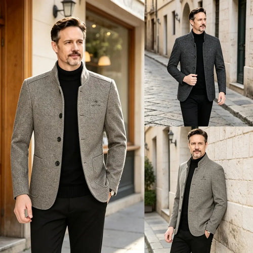 【M–4XL】hrubý pánsky vlnený sveter s velúrovou podšívkou