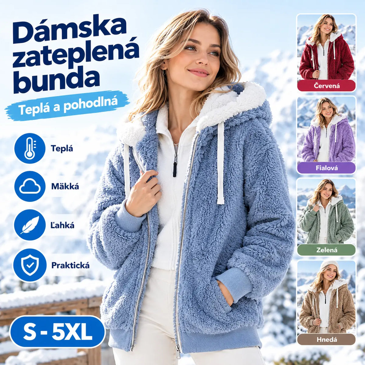 ☃️Limitovaná zľava 39%❄️【S-5XL】Dámska bunda 2026 s kontrastnými pruhmi z hustého plyšu