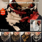 🔥Novo za zimo🔥💟【Komplet 4 kosov】Topel, eleganten in vsestranski trikotni šal