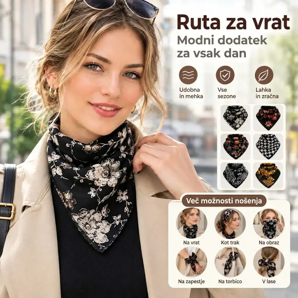 🔥Novo za zimo🔥💟【Komplet 4 kosov】Topel, eleganten in vsestranski trikotni šal