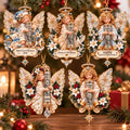 🎁5-dielna súprava, ✨ Vianočná dekorácia v tvare anjela (dá sa použiť aj ako obal na peňažný darček)
