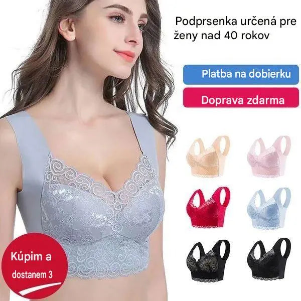 💥【Balenie 3 kusov】Nová dámska pohodlná a priedušná podprsenka (6 kusov) > Vhodná pre ženy nad 40 rokov