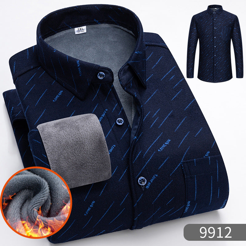 【L-5XL】Teplá košeľa s dlhým rukávom