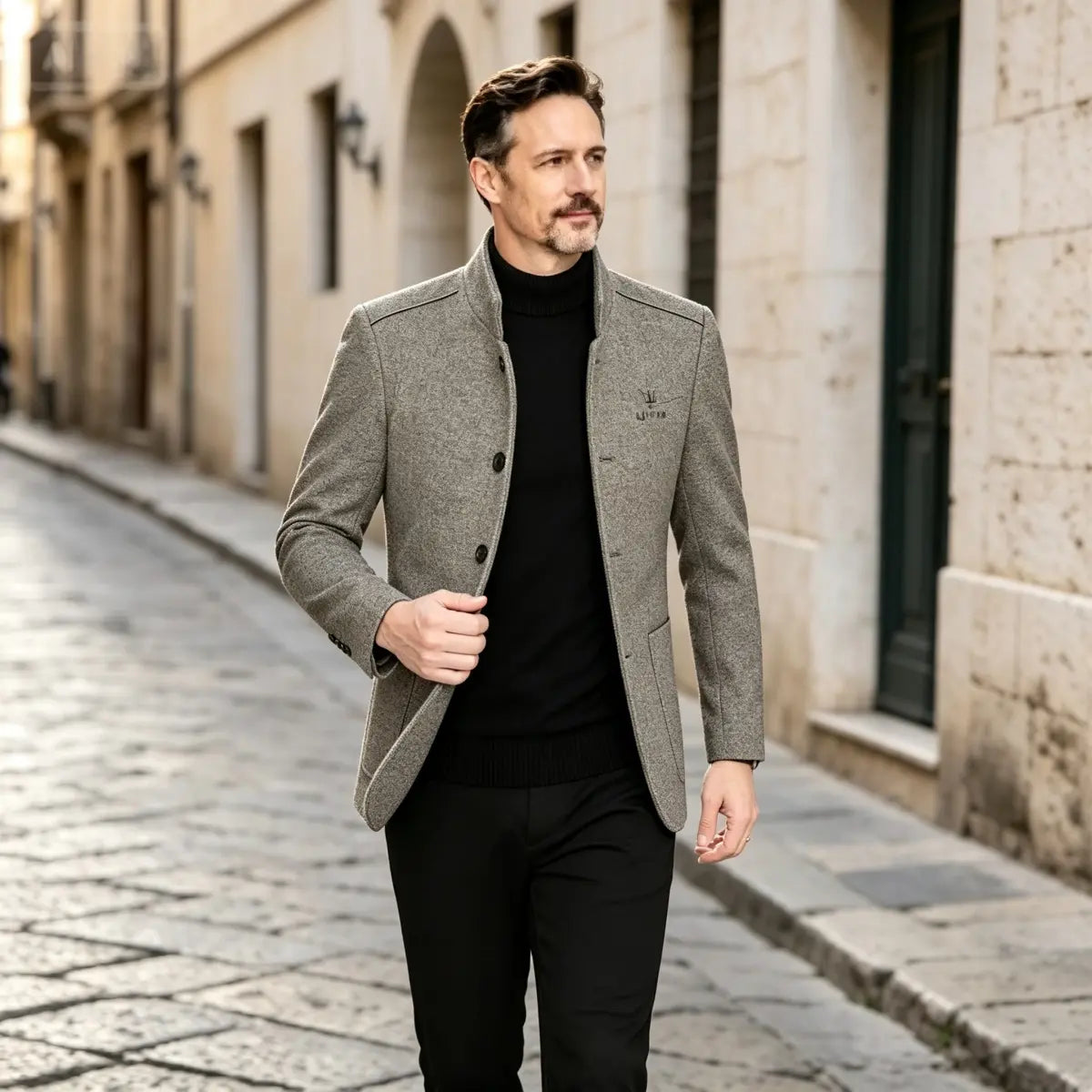 【M–4XL】hrubý pánsky vlnený sveter s velúrovou podšívkou