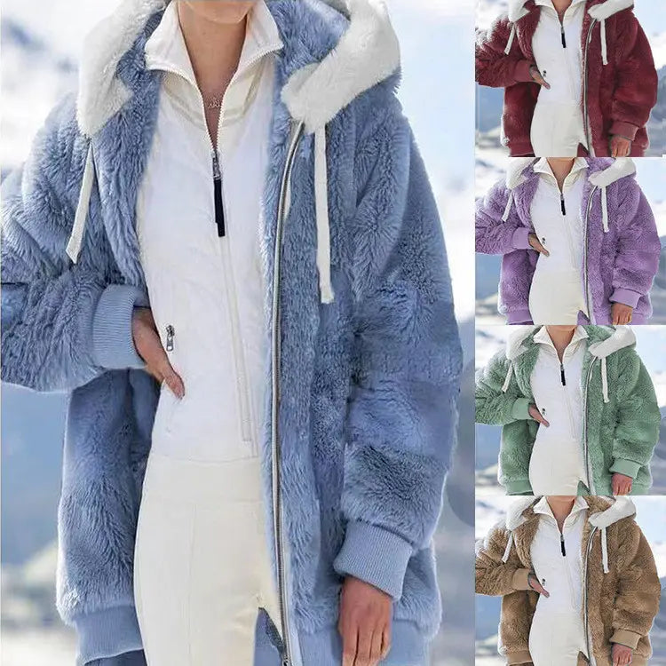 ☃️Limitovaná zľava 39%❄️【S-5XL】Dámska bunda 2026 s kontrastnými pruhmi z hustého plyšu